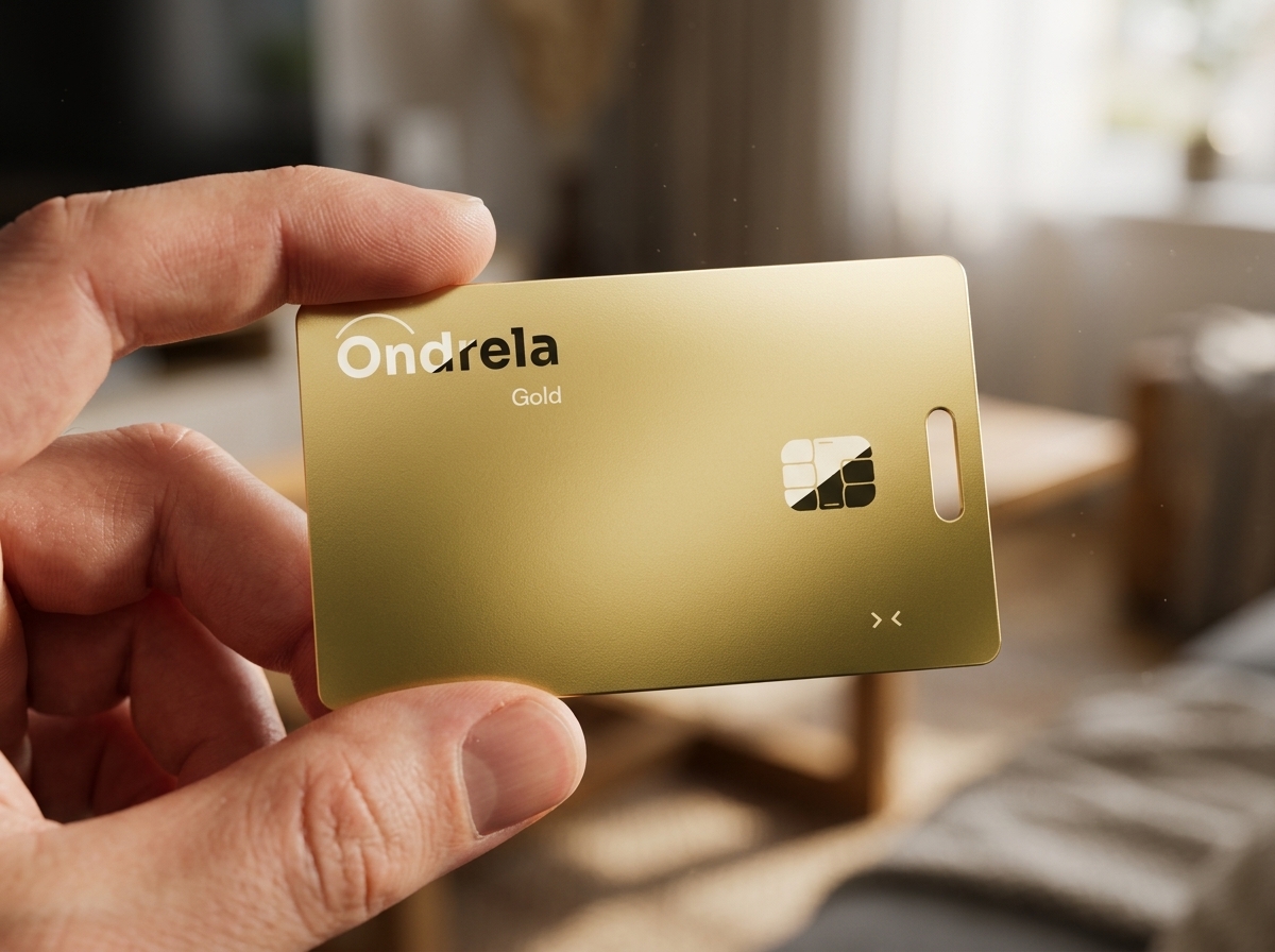 The Ondrela Ovratcolch Gold smart-tracking card